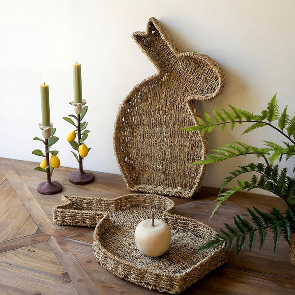 Easter Bunny Wicker Serving Tray