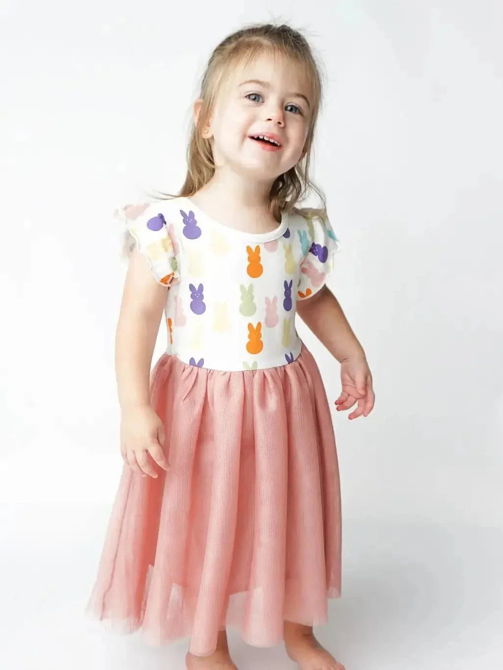 Peeps Easter Bunny Tulle Twirl Baby Dress and Girl Dress